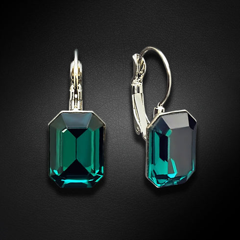 Auskarai "Lurdes (Smaragdas)" su Swarovski™ kristalais